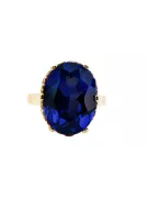 14k żółte złoto Szafir Pierścionek Vintage Biżuteria vrc130y